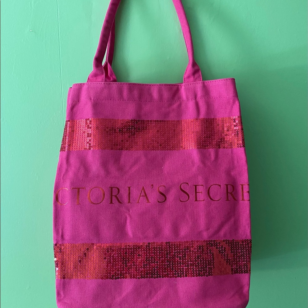 NWOT Victoria’s Secret Canvass Tote Bag. Hot pink